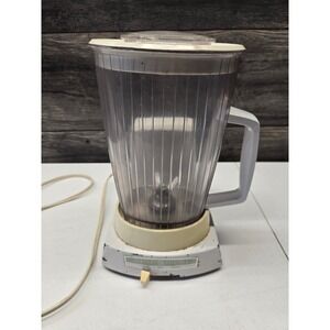Vintage General Electric Blender White GE D5BL1 2-Speed Retro Kitchen Appliance